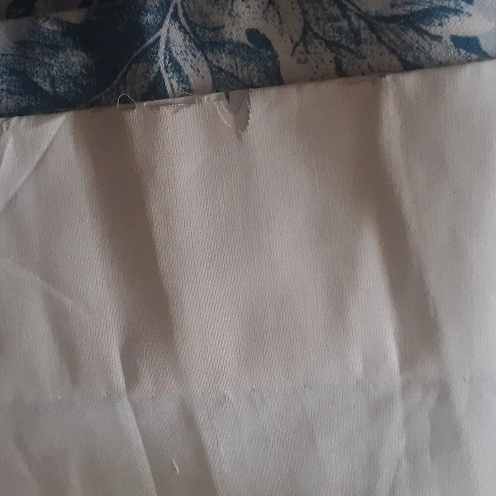 VINTAGE Custom-made 58W x 75L Blue Floral Pinch Pleated SINGLE Panel